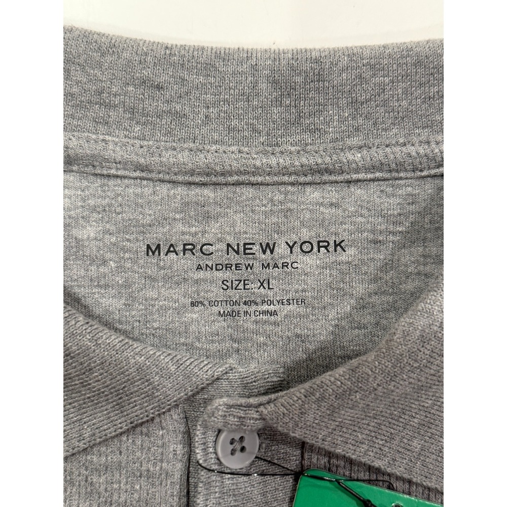 Marc New York Andrew Marc Mens XL Grey Ribbed Sweater Polo Shirt CMMNYK617-GRY - Picture 4 of 7